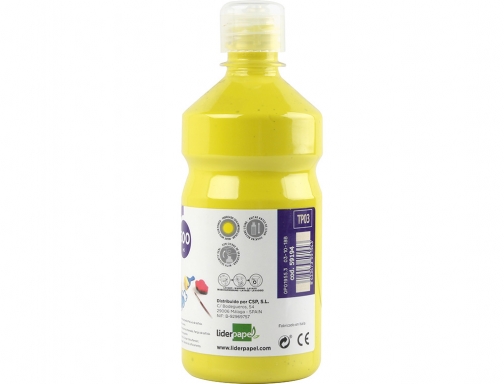 Tempera liquida Liderpapel escolar 500 ml amarillo limon 59194, imagen 2 mini