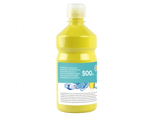 Tempera liquida Liderpapel escolar 500 ml amarillo limon 59194, imagen 3 mini