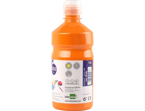 Tempera liquida Liderpapel escolar 500 ml naranja 59196, imagen 2 mini