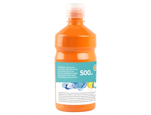 Tempera liquida Liderpapel escolar 500 ml naranja 59196, imagen 3 mini