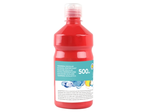 Tempera liquida Liderpapel escolar 500 ml rojo 59197, imagen 3 mini