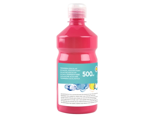 Tempera liquida Liderpapel escolar 500 ml fucsia 59198, imagen 2 mini