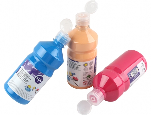 Tempera liquida Liderpapel escolar 500 ml fucsia 59198, imagen 5 mini