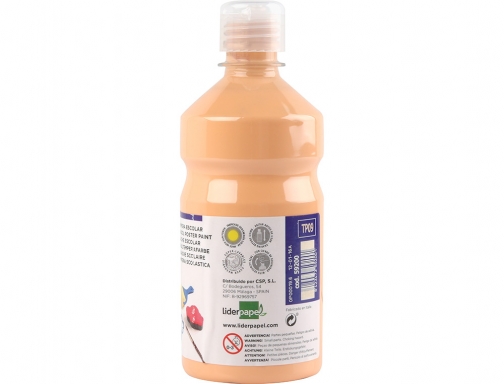 Tempera liquida Liderpapel escolar 500 ml carne 59200, imagen 2 mini