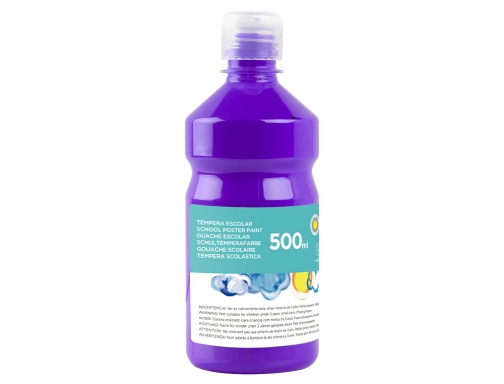 Tempera liquida Liderpapel escolar 500 ml violeta 59202, imagen 3 mini