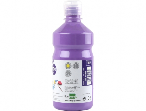 Tempera liquida Liderpapel escolar 500 ml lila 59203, imagen 2 mini