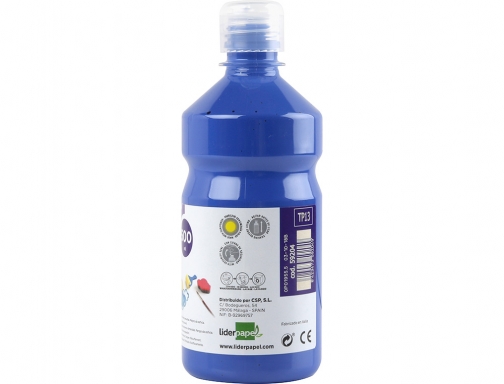 Tempera liquida Liderpapel escolar 500 ml azul marino 59204, imagen 2 mini