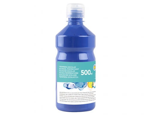 Tempera liquida Liderpapel escolar 500 ml azul marino 59204, imagen 3 mini