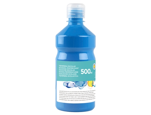 Tempera liquida Liderpapel escolar 500 ml azul 59205, imagen 3 mini