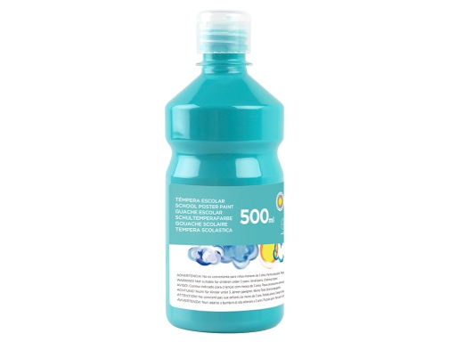 Tempera liquida Liderpapel escolar 500 ml turquesa 59206, imagen 3 mini