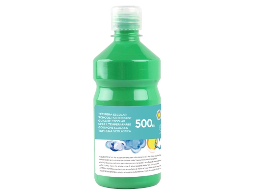 Tempera liquida Liderpapel escolar 500 ml verde 59207, imagen 3 mini