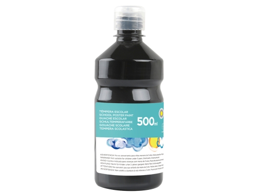 Tempera liquida Liderpapel escolar 500 ml negro 59210, imagen 3 mini