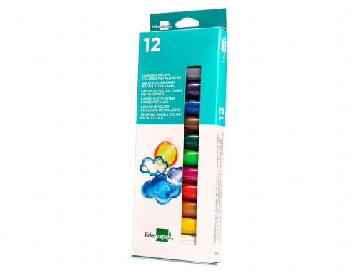 Tempera solida en barra Liderpapel escolar 10 gr caja de 12 colores 10745 , surtidos, imagen 5 mini