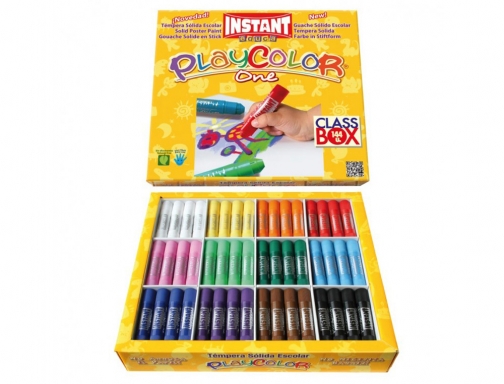 Tempera solida en barra playcolor escolar caja de 144unidades 12 colores surtidos Instant 10901, imagen 2 mini