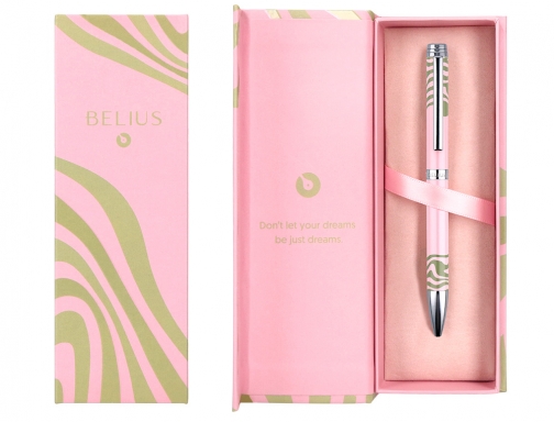 Boligrafo Belius ink dreams aluminio color rosa y verde matcha plateado frase BB301 , rosa verde, imagen 5 mini