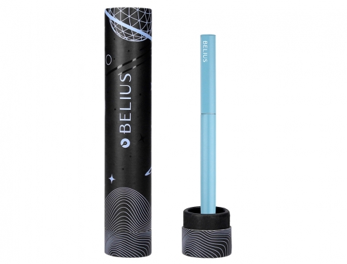 Boligrafo Belius rocket b aluminio color minimalista azul tinta azul caja cilindrica BB289 , celeste, imagen 5 mini