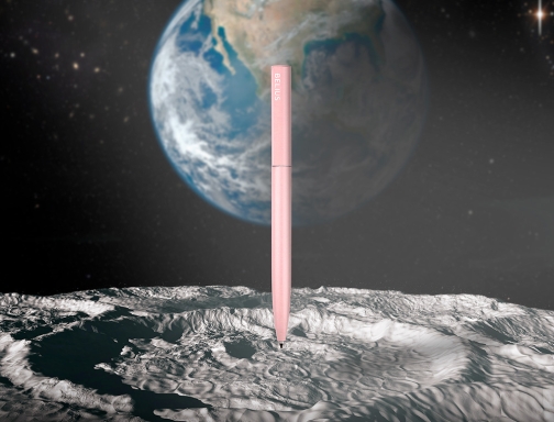 Boligrafo Belius rocket b aluminio color minimalista rosa tinta azul caja cilindrica BB292, imagen 3 mini