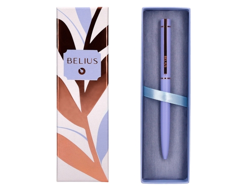 Boligrafo Belius rose aluminio color lavanda oro rosa tinta azul caja de BB279, imagen 5 mini