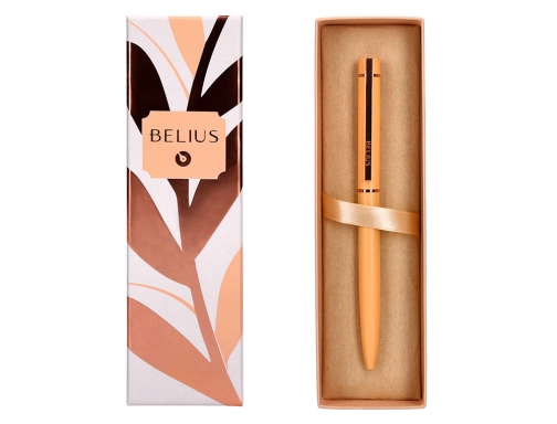 Boligrafo Belius rose aluminio color naranja oro rosa tinta azul caja de BB280, imagen 5 mini