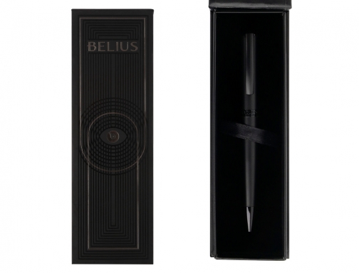 Boligrafo Belius turbo aluminio color negro tinta azul caja de diseo BB250, imagen 5 mini