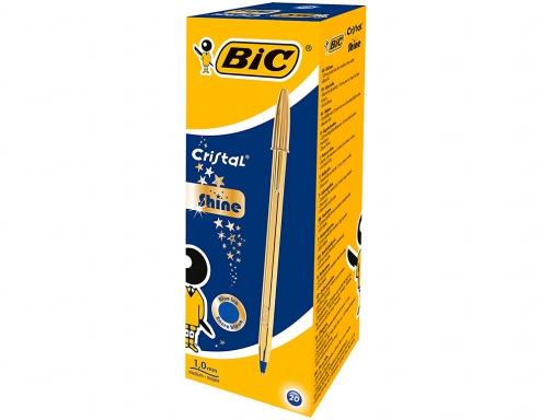 Boligrafo Bic cristal celebration oro tinta azul unidad 9213401, imagen 5 mini
