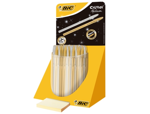 Boligrafo Bic cristal linea celebration dorado y plateado expositor de 40 unidades 9213381, imagen 2 mini