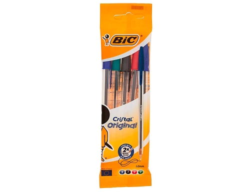 Boligrafo Bic cristal original bolsa de 5 unidades colores surtidos 2 azul 802054, imagen 2 mini