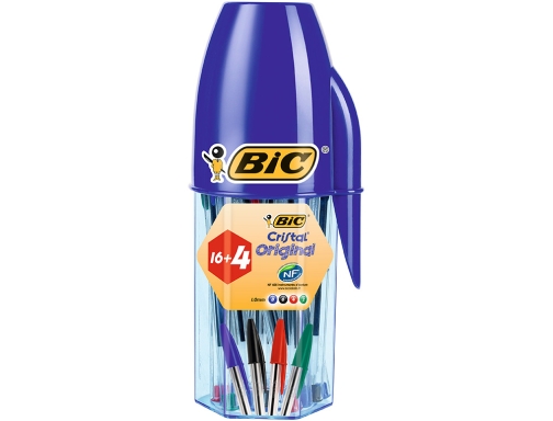 Boligrafo Bic cristal mega tubo 16+4 unidades colores surtidos 8 azules 5 929081, imagen 2 mini