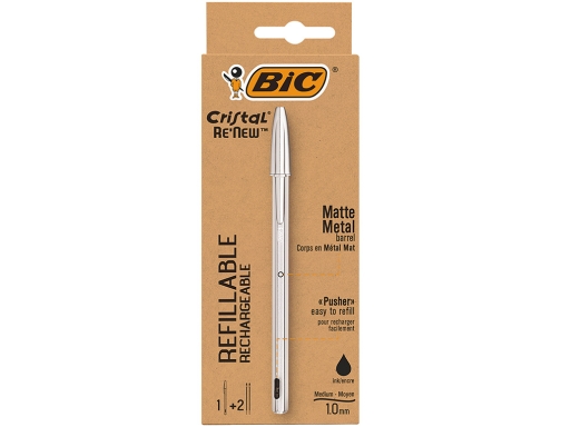 Boligrafo Bic cristal renew tinta negra pack de 1 unidad + 2 997201 , negro, imagen 2 mini