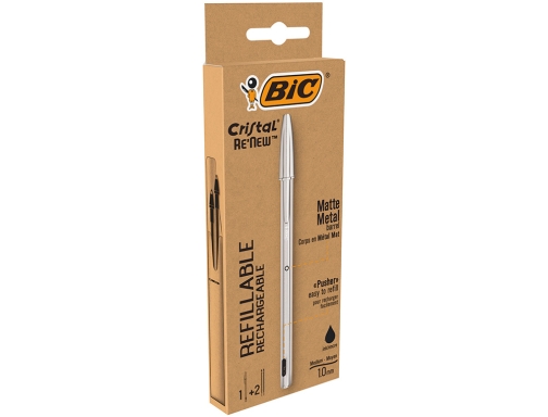 Boligrafo Bic cristal renew tinta negra pack de 1 unidad + 2 997201 , negro, imagen 3 mini