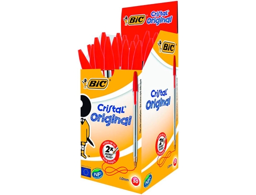 Boligrafo Bic cristal original tinta roja unidad 8373612 , rojo, imagen 5 mini