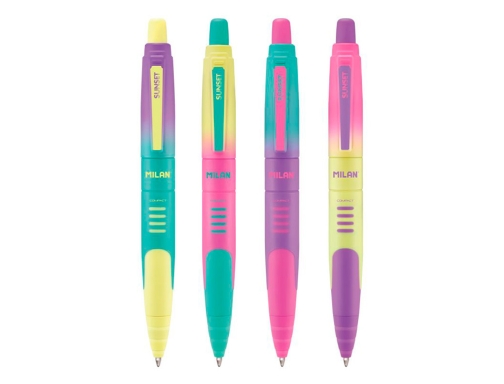 Boligrafo Milan compact sunset retractil tinta azul punta 1 mm colores surtidos 176568920SN, imagen 2 mini