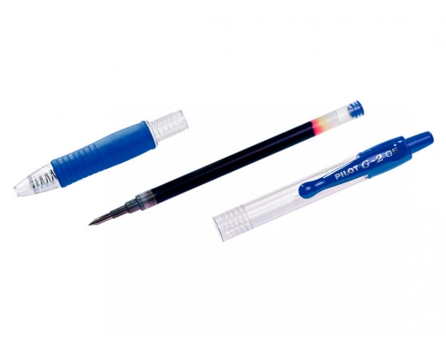 Boligrafo Pilot g2 azul tinta gel retractil sujecion de caucho en blister BG2A, imagen 4 mini