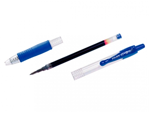 Boligrafo Pilot g-2 azul tinta gel retractil sujecion de caucho en blister BG2A, imagen 4 mini