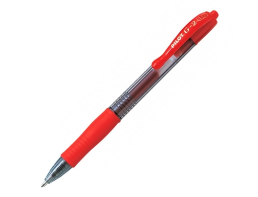 Boligrafo Pilot g-2 rojo tinta gel retractil sujecion de caucho en blister BG2R, imagen 2 mini