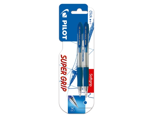 Boligrafo Pilot super grip azul retractil sujecion de caucho tinta base de BSGAA, imagen 2 mini