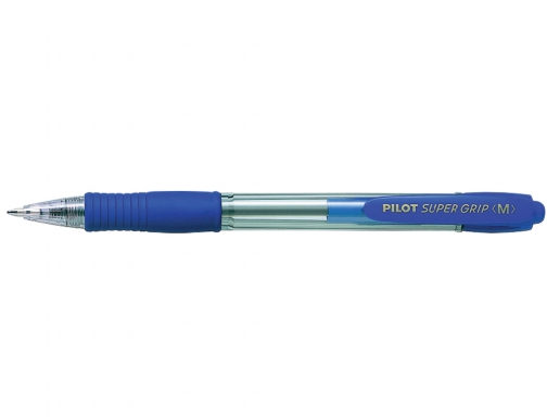 Boligrafo Pilot super grip azul retractil sujecion de caucho tinta base de NSGA, imagen 2 mini