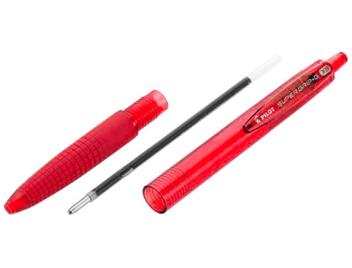 Boligrafo Pilot super grip g rojo retractil sujecion de caucho tinta base NSGGR , verde, imagen 4 mini