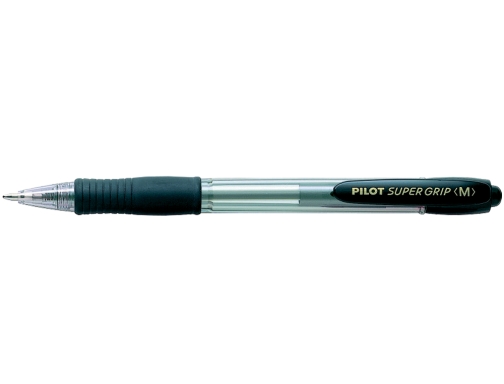 Boligrafo Pilot super grip negro retractil sujecion de caucho tinta base de NSGN, imagen 2 mini