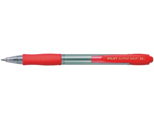 Boligrafo Pilot super grip rojo retractil sujecion de caucho tinta base de NSGR, imagen 2 mini