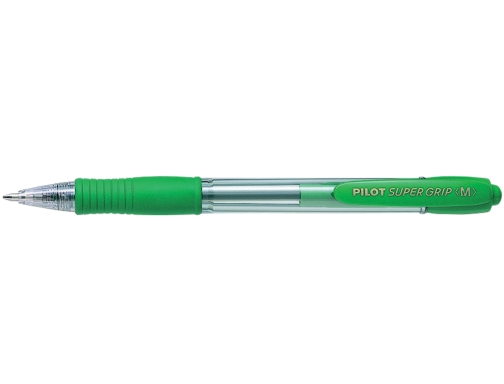 Boligrafo Pilot super grip verde retractil sujecion de caucho tinta base de NSGV, imagen 2 mini