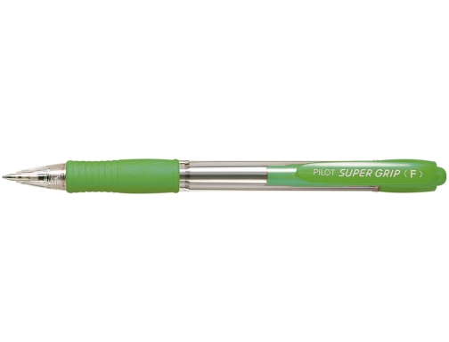 Boligrafo Pilot super grip verde claro retractil sujecion de caucho tinta base NSGVC, imagen 2 mini