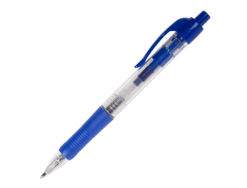 Boligrafo Q-connect retractil con sujecion de caucho tinta aceite 0,7 mm color KF00268 , azul, imagen 2 mini