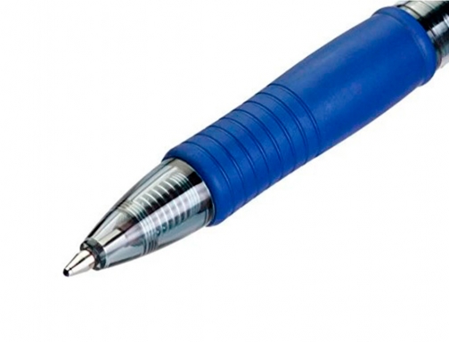Boligrafo Q-connect retractil con sujecion de caucho tinta aceite 0,7 mm color KF00268 , azul, imagen 3 mini