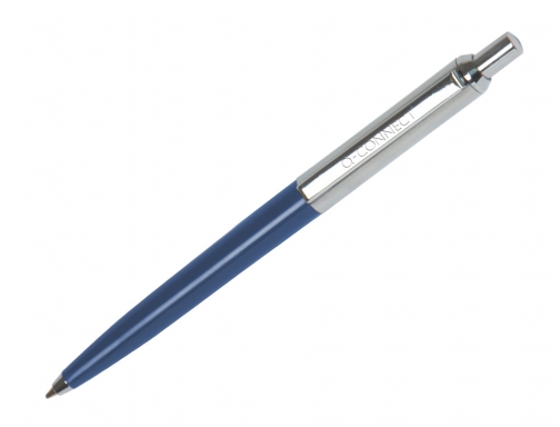 Boligrafo Q-connect premium de metal retractil con clip color azul punta 1 KF18623, imagen 2 mini