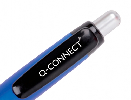 Boligrafo Q-connect premium retractil con sujecion de caucho color azul punta 1 KF11393, imagen 5 mini