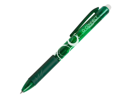 Boligrafo Q-connect retractil borrable 0,7 mm color verde KF18627, imagen 2 mini