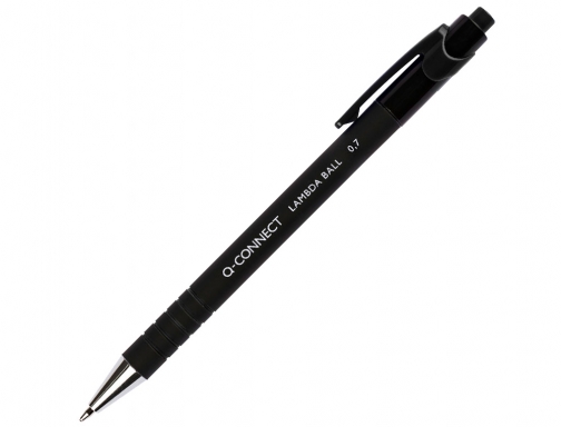 Boligrafo Q-connect retractil con grip 0,7 mm color negro KF00672, imagen 2 mini