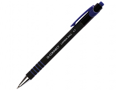 Boligrafo Q-connect retractil con grip 0,7 mm color azul KF00673, imagen 2 mini