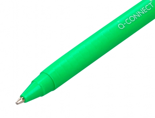 Boligrafo Q-connect retractil KF14625 biodegradable verde tinta azul, imagen 3 mini
